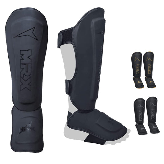 MRX BOXING & FITNESS Shin Guards Pads for Boxing MMA Muay Thai Kickboxing Training Workout Extra Padding Protective Gear Men Women