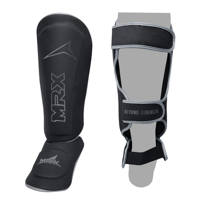MRX BOXING & FITNESS Shin Guards Pads for Boxing MMA Muay Thai Kickboxing Training Workout Extra Padding Protective Gear Men Women