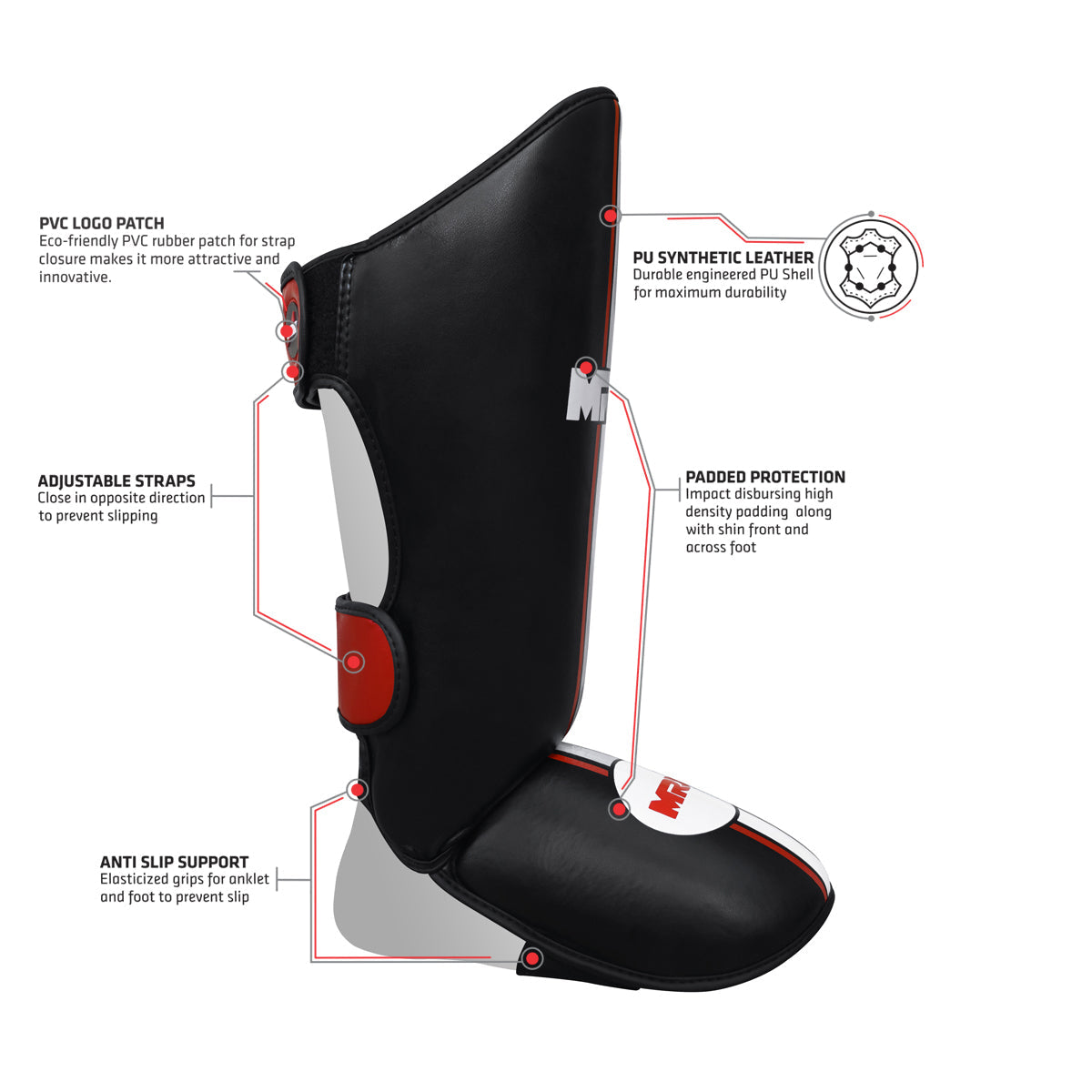 MRX Kickboxing Shin Guards MMA Boxing Training - Protective Gear Men Women