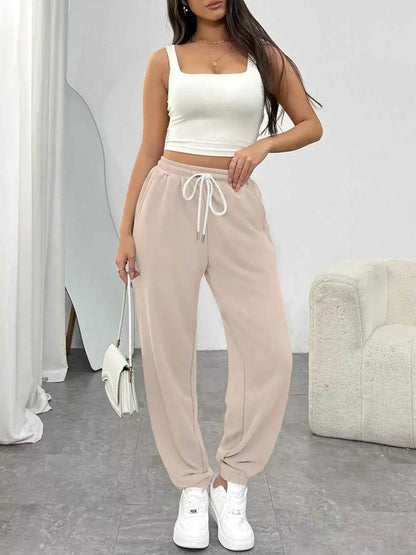 Drawstring Waist Joggers