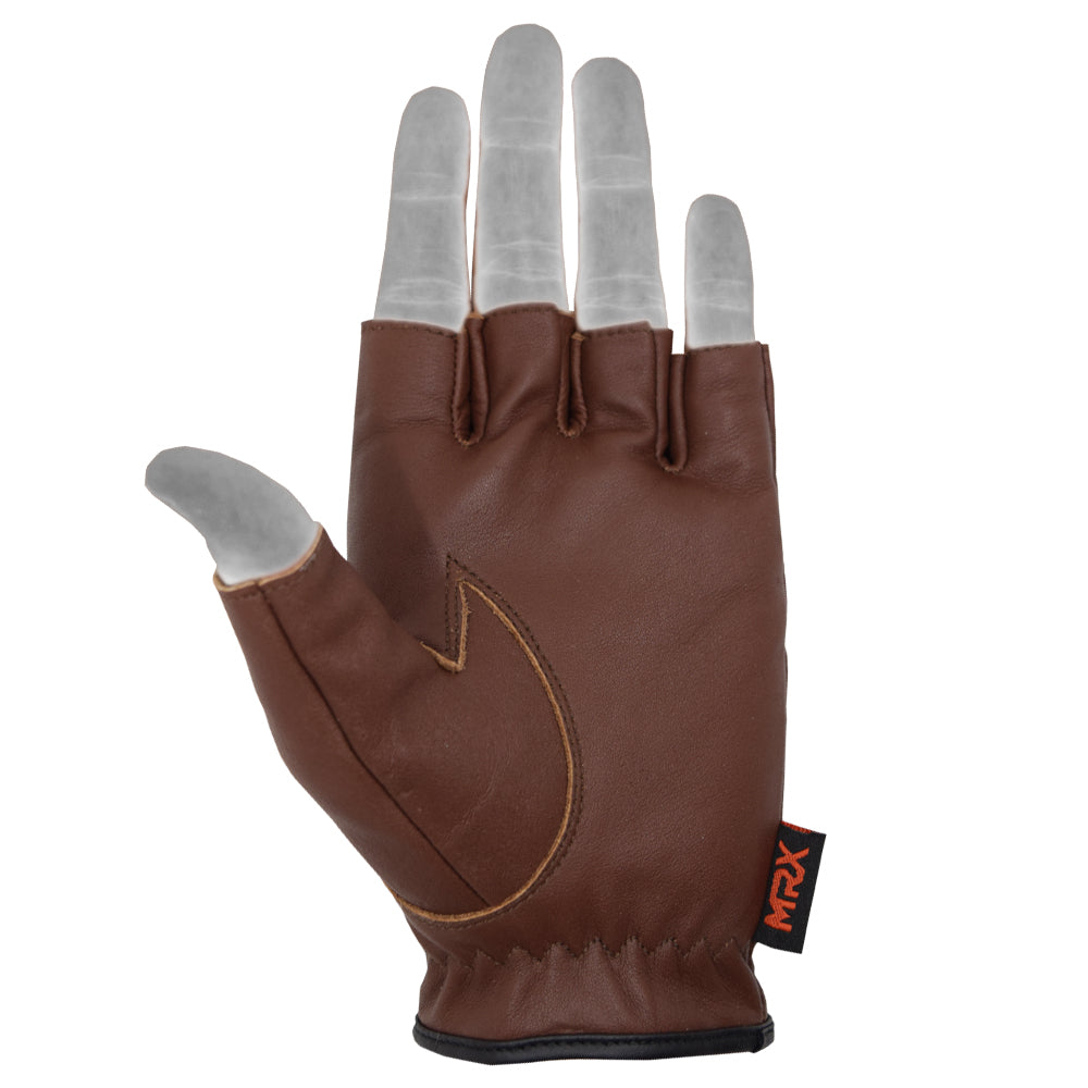 MRX Driving Gloves soft Leather Unlined Motorbike Riding Half Fingers Glove for Unisex