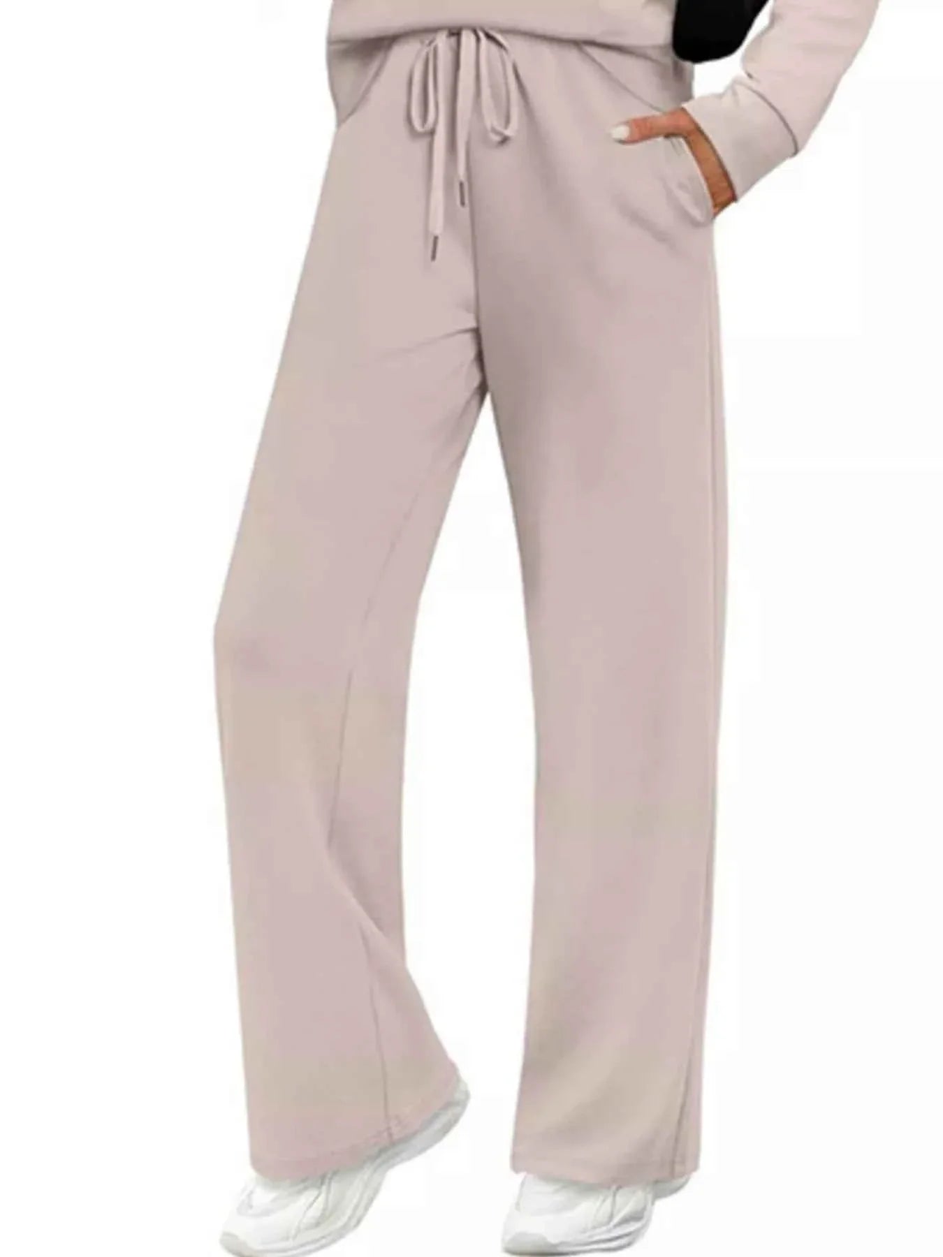 Full Size Round Neck Long Sleeve Top and Pants Set Plus Size