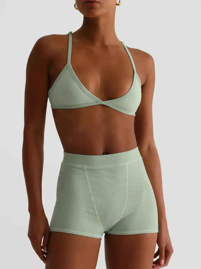Seamless Bra and High Waist Shorts Active Set