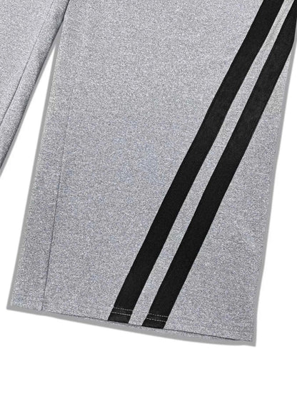 Plus Size Striped Contrast Wide Leg Pants