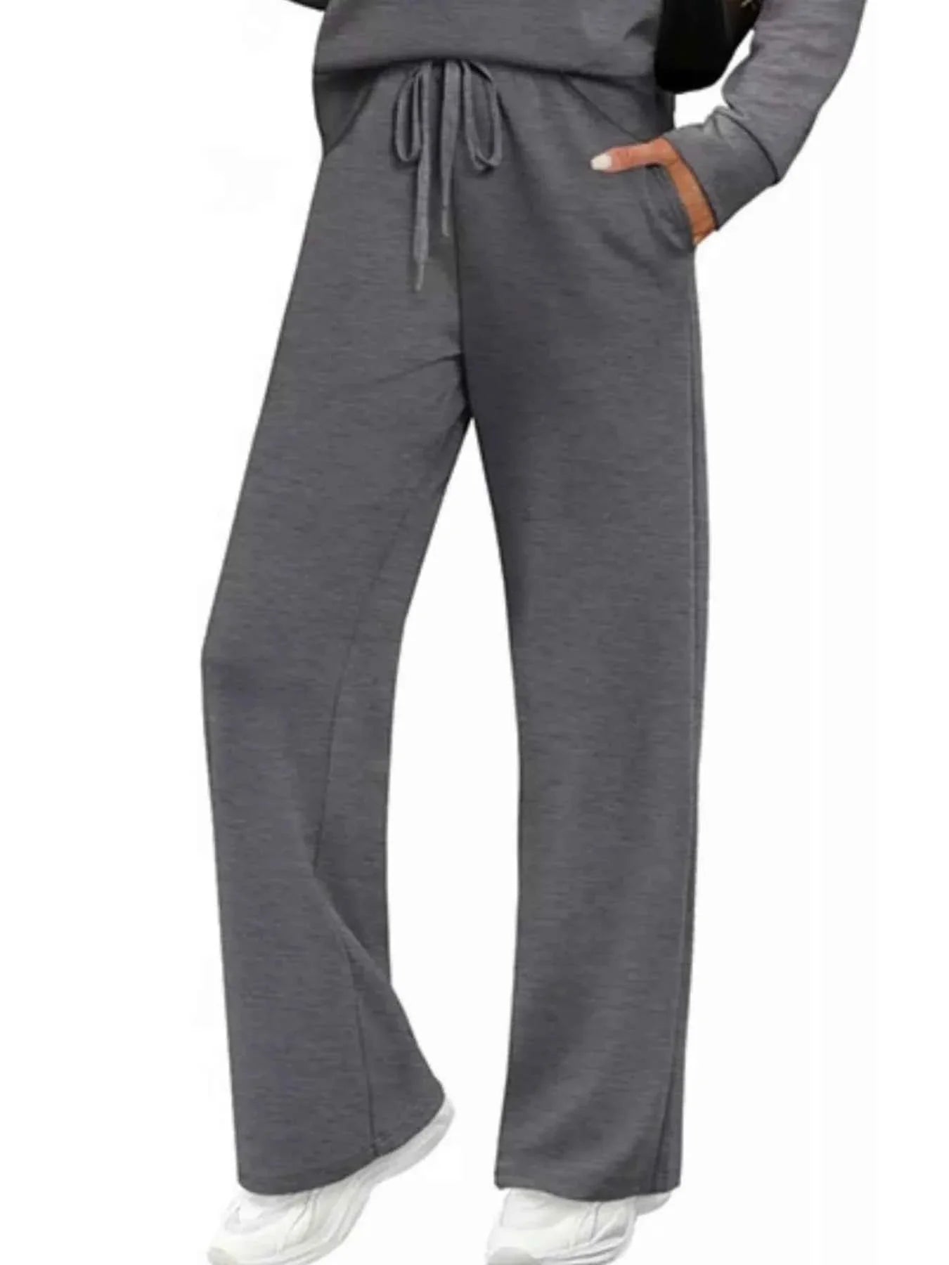 Full Size Round Neck Long Sleeve Top and Pants Set Plus Size