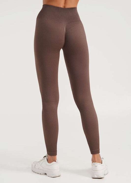 Seamless Ribbed High-Waisted Push-Up Leggings for Women - Yoga, Workout, Gym, and Casual Wear