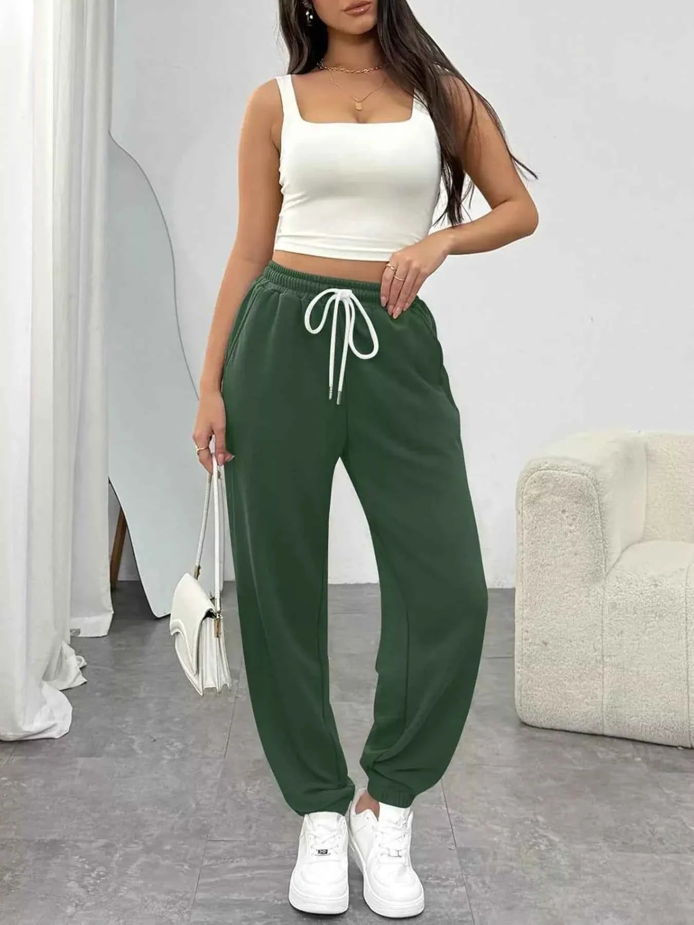Drawstring Waist Joggers