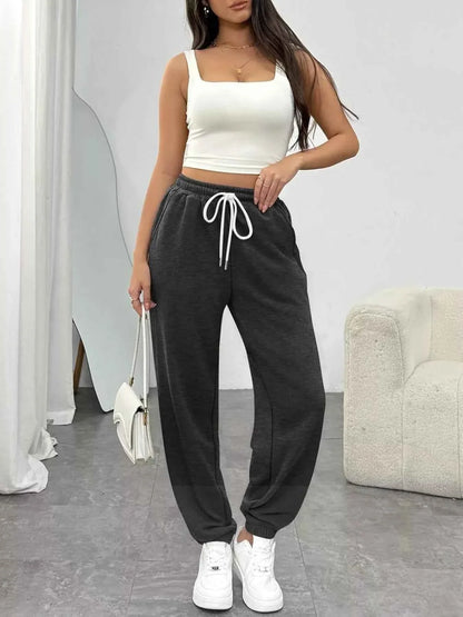 Drawstring Waist Joggers
