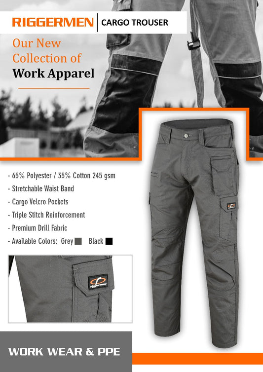 Riggermen Tactical Work Pants for Men - Durable Casual Trousers with Holster Pockets for Outdoor and Work Use